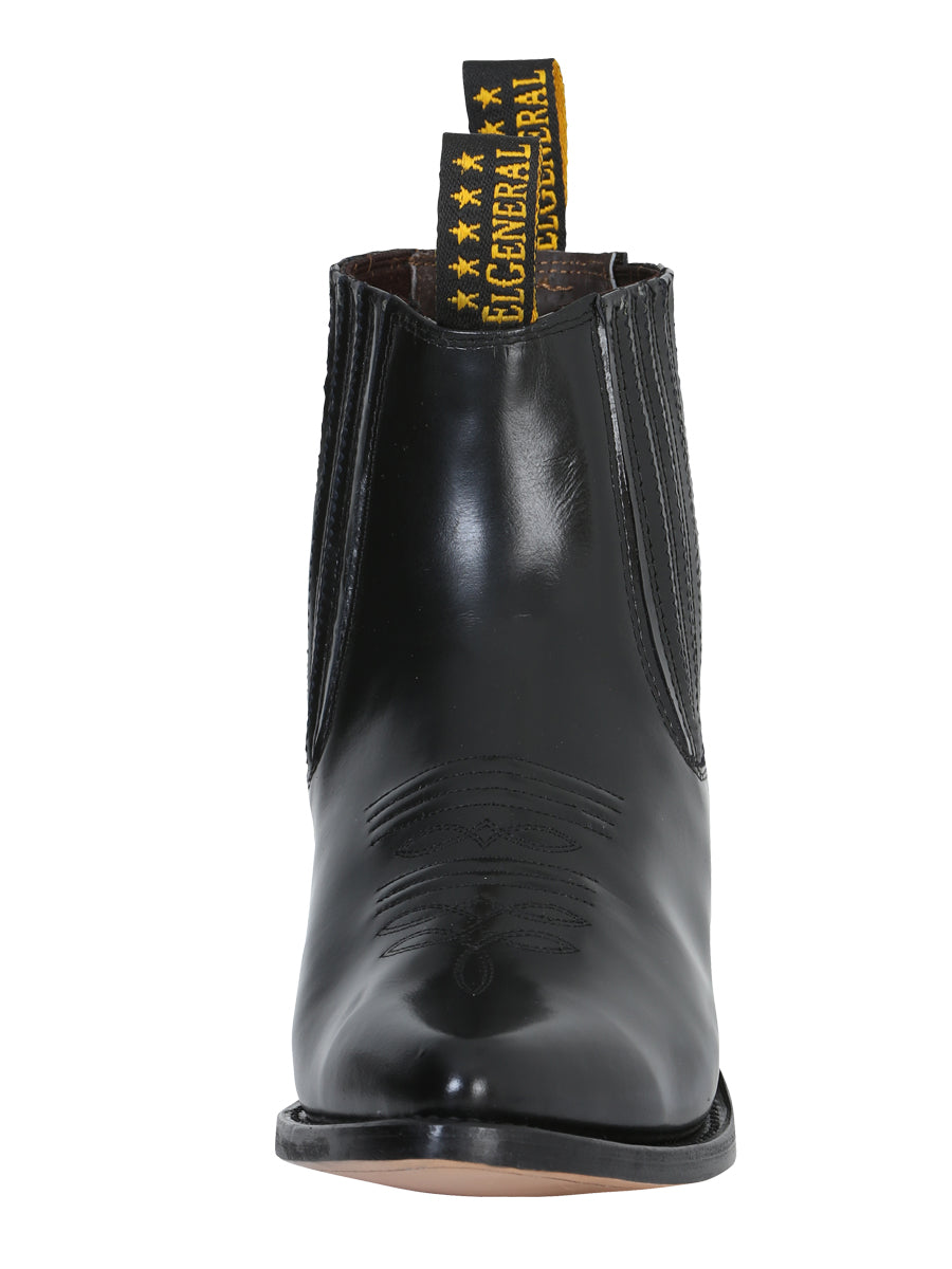 Ankle Cowboy Boot by El General - Black Chameleon 181