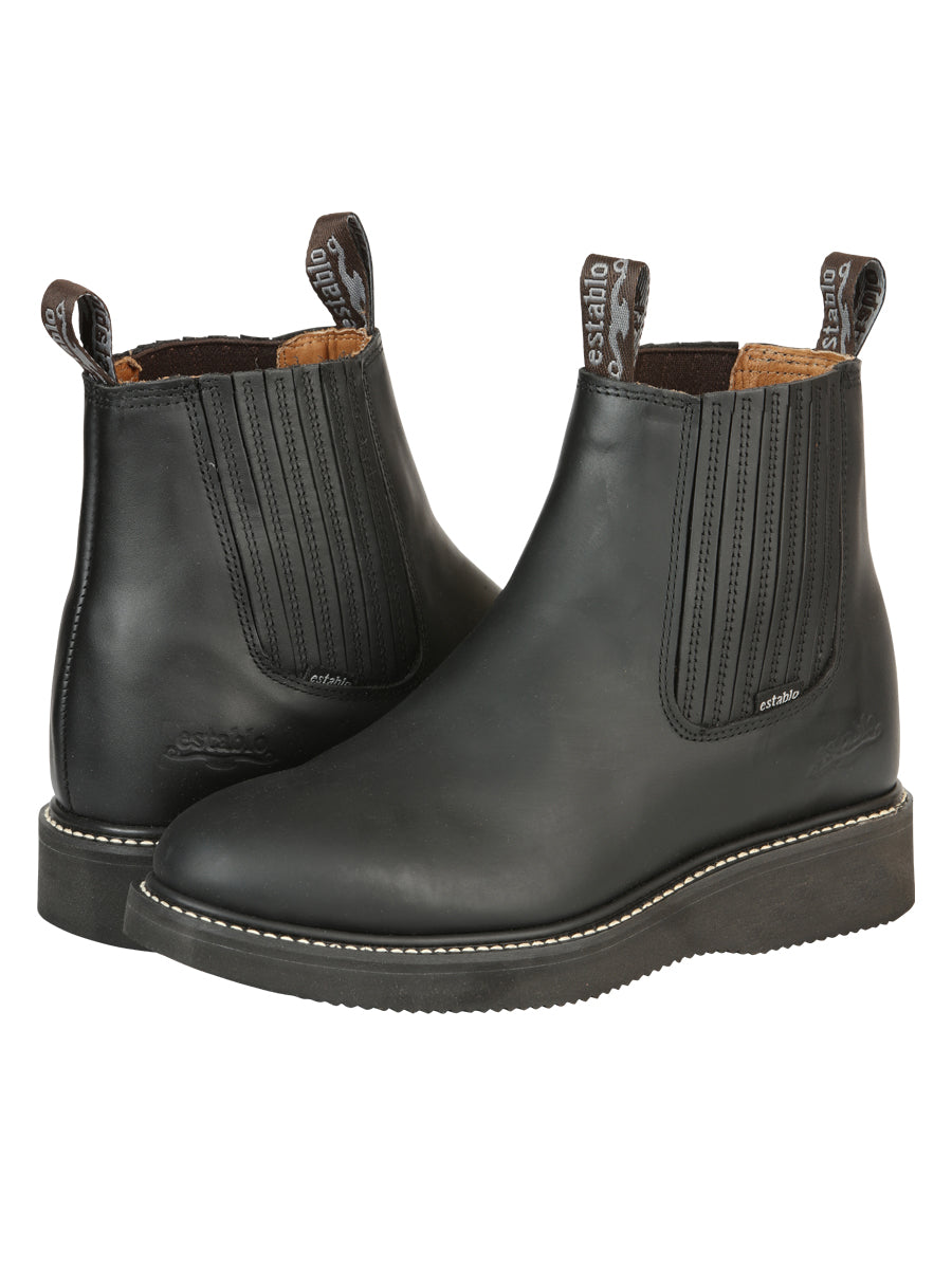 Establo Men’s Work Ankle Boot - Grasso Leather

 - Black 320