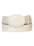 Men's Cowboy Belt - Imitation Ostrich - Bone 700
