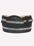 Men’s Western Belt  Stingray Print Leather - Black P/C 10140