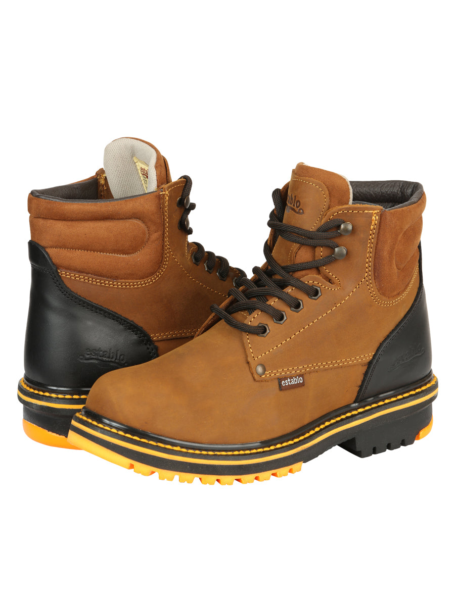 Establo Men’s Work Ankle Boot Mango/Black Lace-Up

 13359