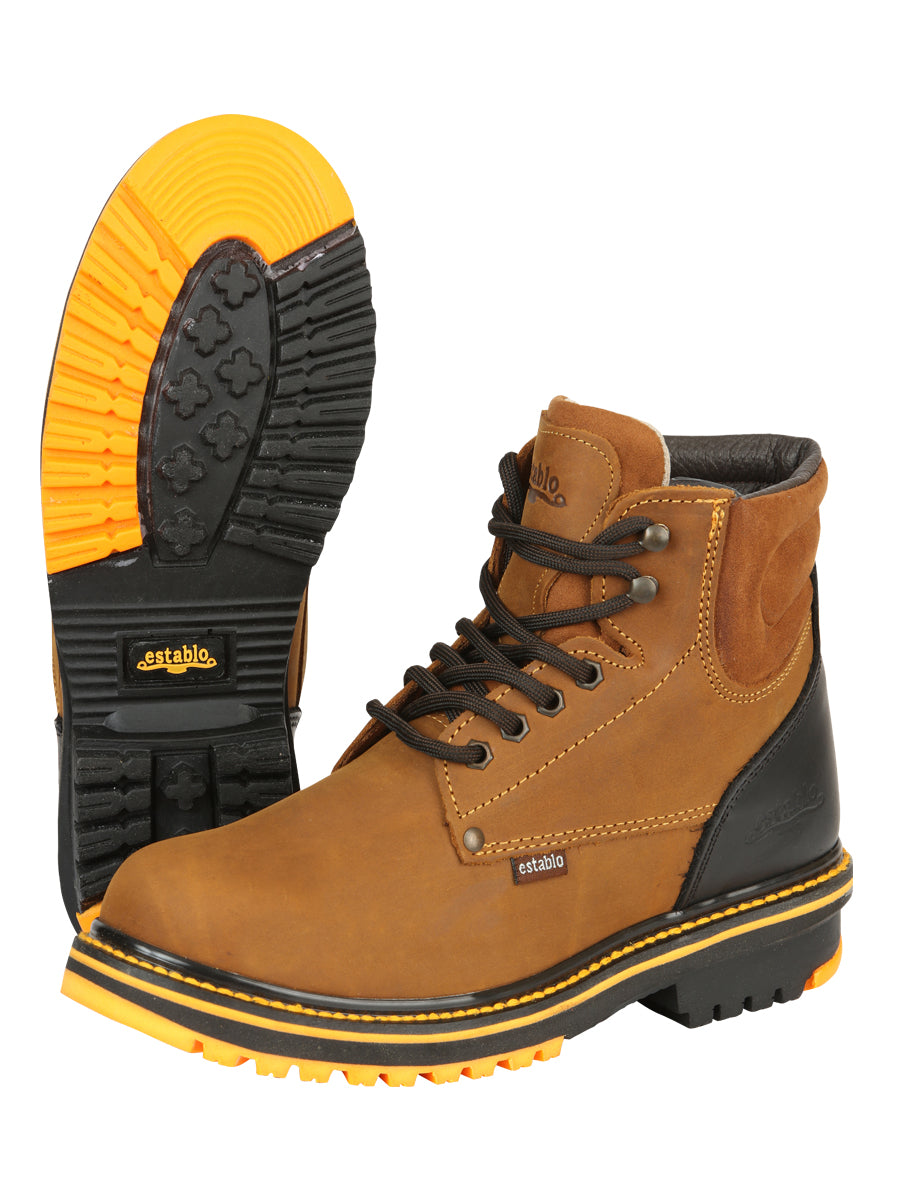 Establo Men’s Work Ankle Boot Mango/Black Lace-Up

 13359