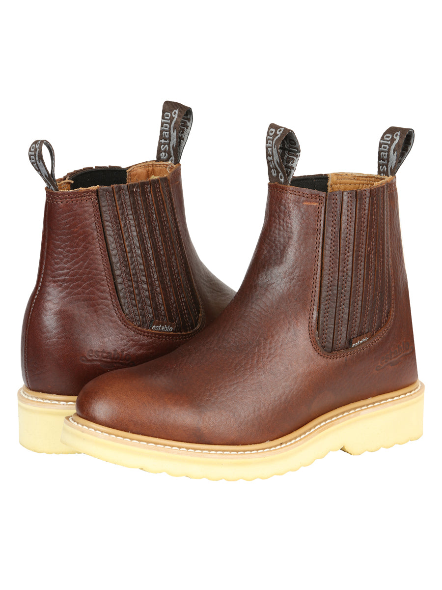 Establo Men’s Work Ankle Boot - Bull Fight Leather - Honey 22953