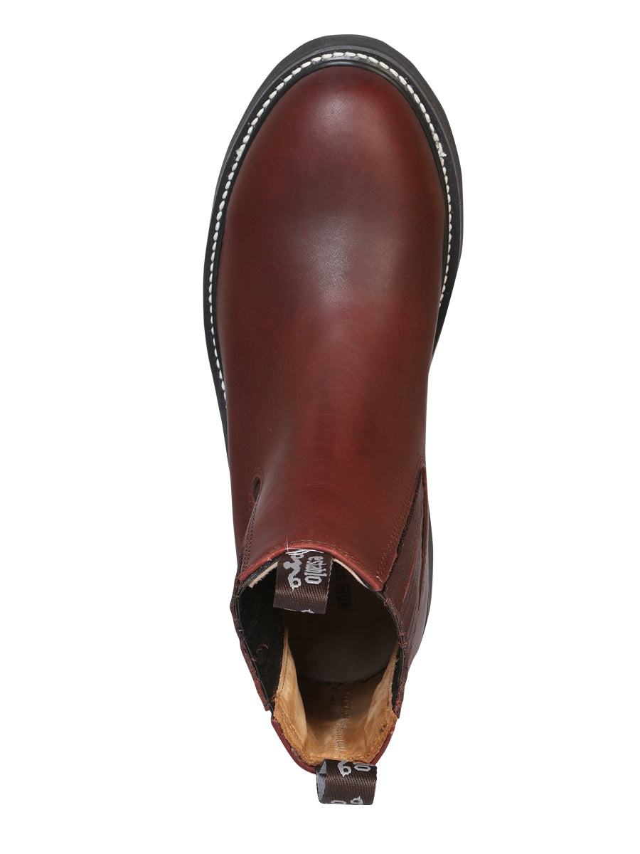 Establo Men’s Work Ankle Boot - Grasso Leather - Wine 24963