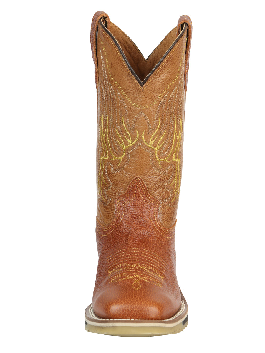 Establo Men’s Rodeo Boot - Bovine Grizzly Leather in Honey 41540
