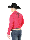 El General Embroidery Western Shirt Red/Black 42889