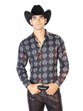 Black And Gray Casual Long Sleeve Shirt 43548