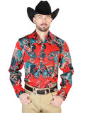 Red Casual Long Sleeve Shirt 43668