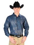 Navy Blue Casual Long Sleeve Shirt 43768
