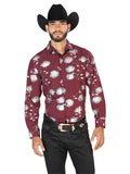 Wine Casual Long Sleeve Shirt 43776