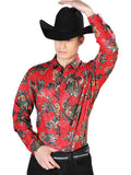 Red Casual Long Sleeve Shirt 43869