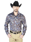 Navy Floral Casual Long Sleeve Shirt 43953