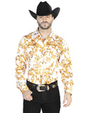 Off White Gold  Casual Long Sleeve Shirt 44060