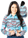 Womens Brown Long Sleeve Western Shirt 44206