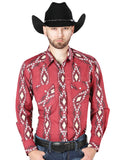 Burgundy Long Sleeve Cowboy Shirt 44216