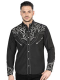 El Señor De Los Cielos Embroidery Shirt Black/White 44340