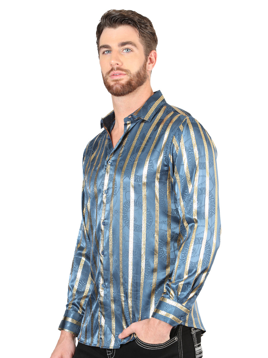 El General Teal Casual Long-Sleeve Shirt 44580