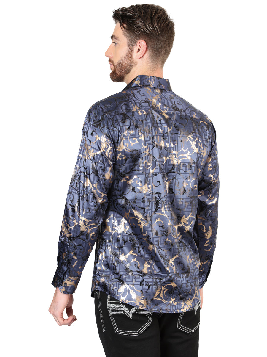 El General Navy Blue Casual Long-Sleeve Shirt 44589