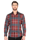 El General Burgundy Casual Long-Sleeve Shirt 44603