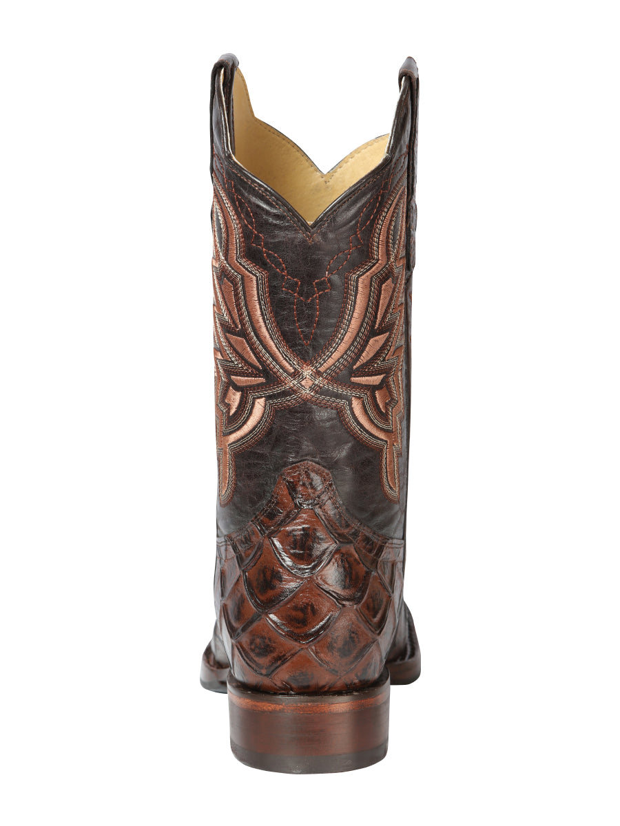 El General Rodeo Boot - Imit Pirarucu - Brown 44664