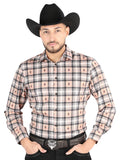 El General - Casual Long Sleeve Shirt - Beige/Black 44698