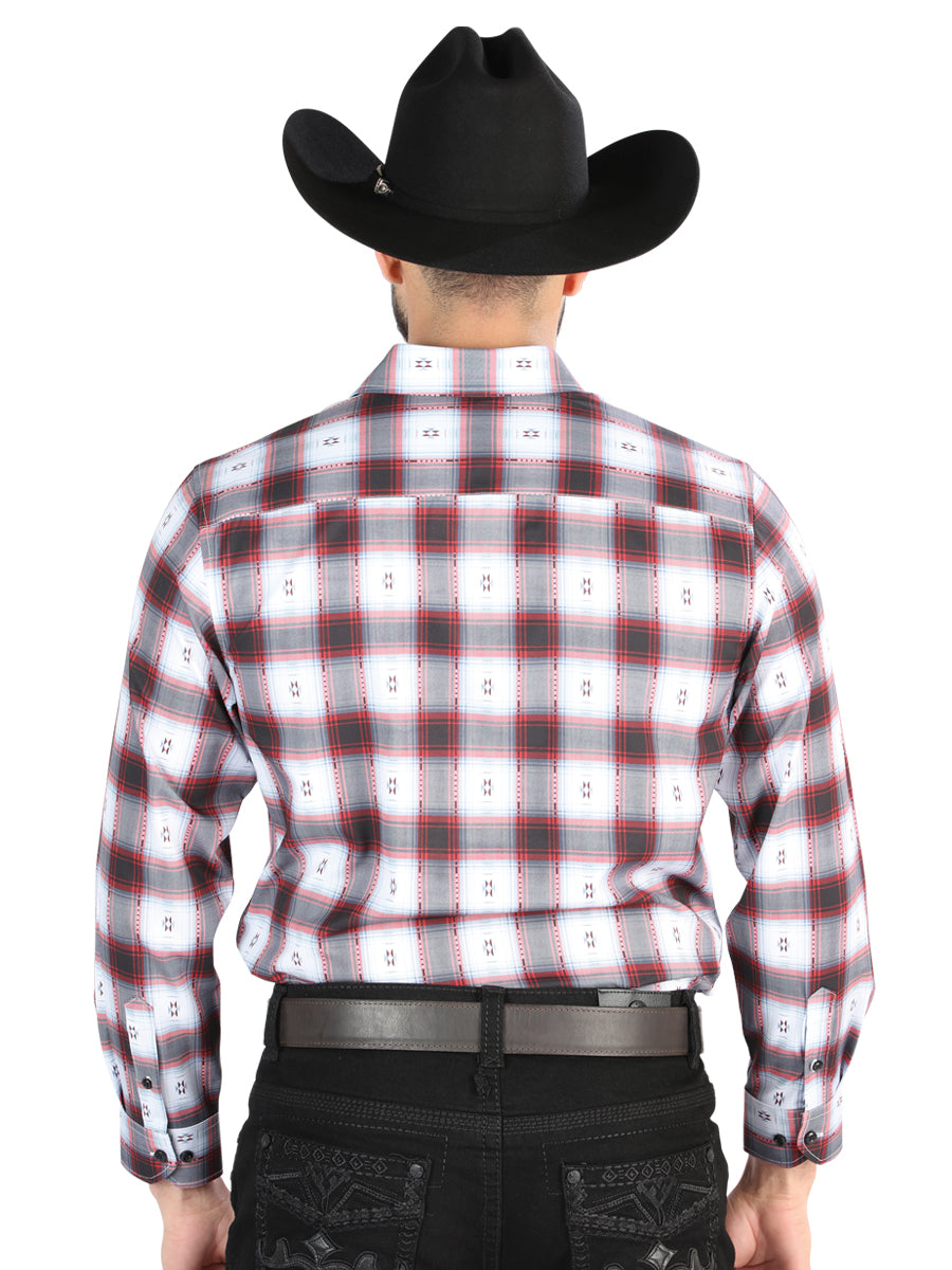 El General - Casual Long Sleeve Shirt -  Black/Red 44701