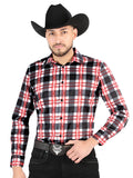 El General  -  Casual Long-Sleeve Shirt  - White/Red 44707