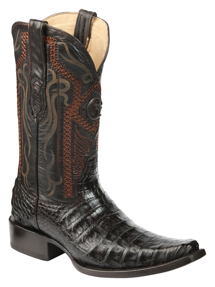 El General Men's Exotic Caiman Belly Cowboy Boots - Brown 45079