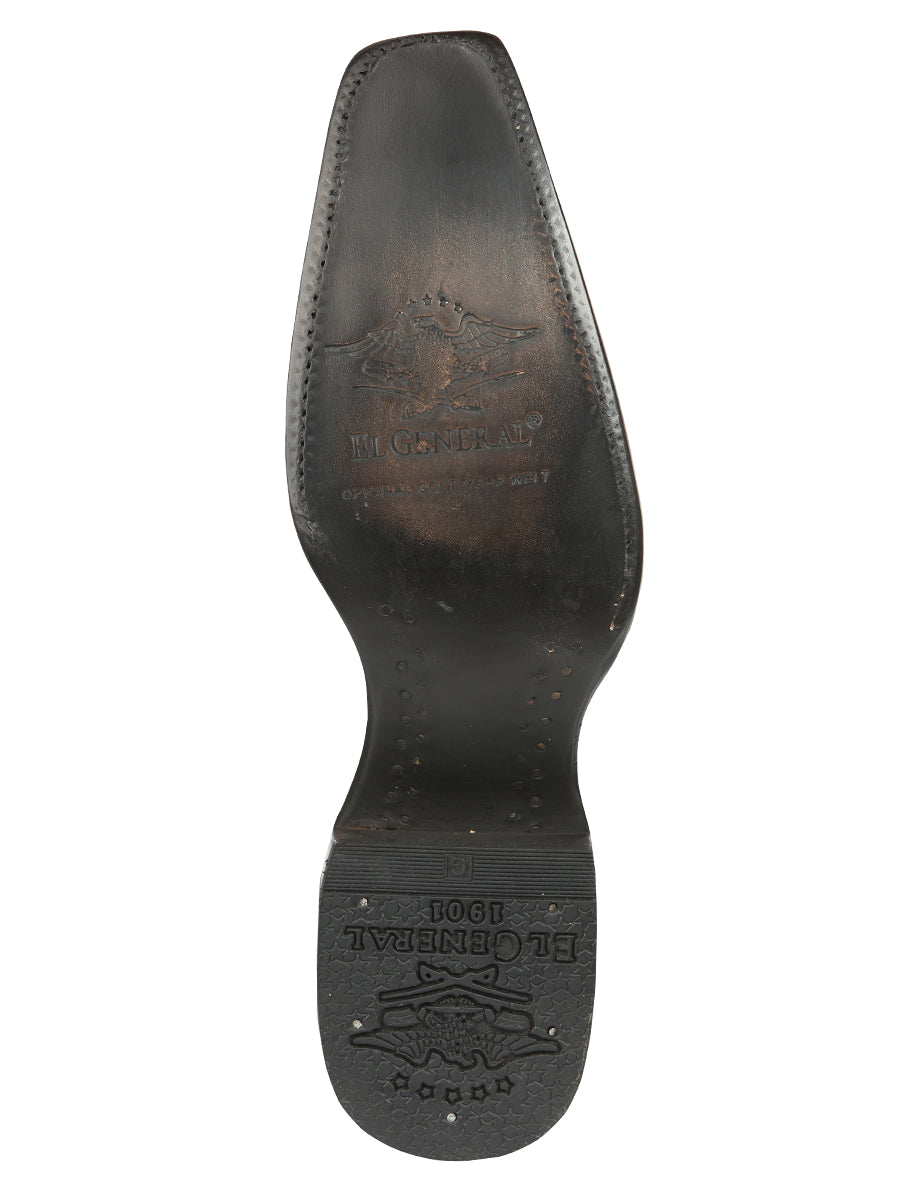 El General Men's Exotic Caiman Nuca Cowboy Boots - Brown 45082