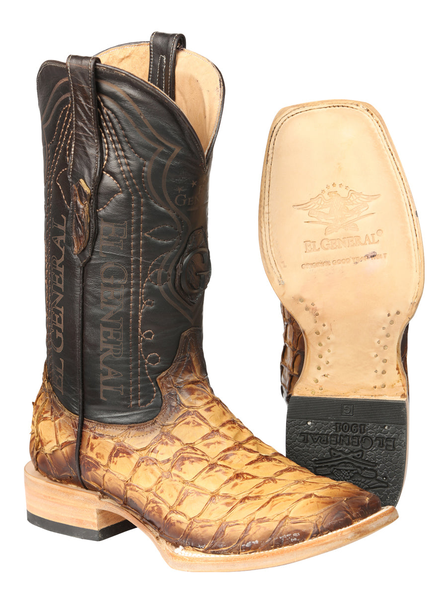 El General Men's Exotic Monster Fish Rodeo Cowboy Boots - Orix  45086