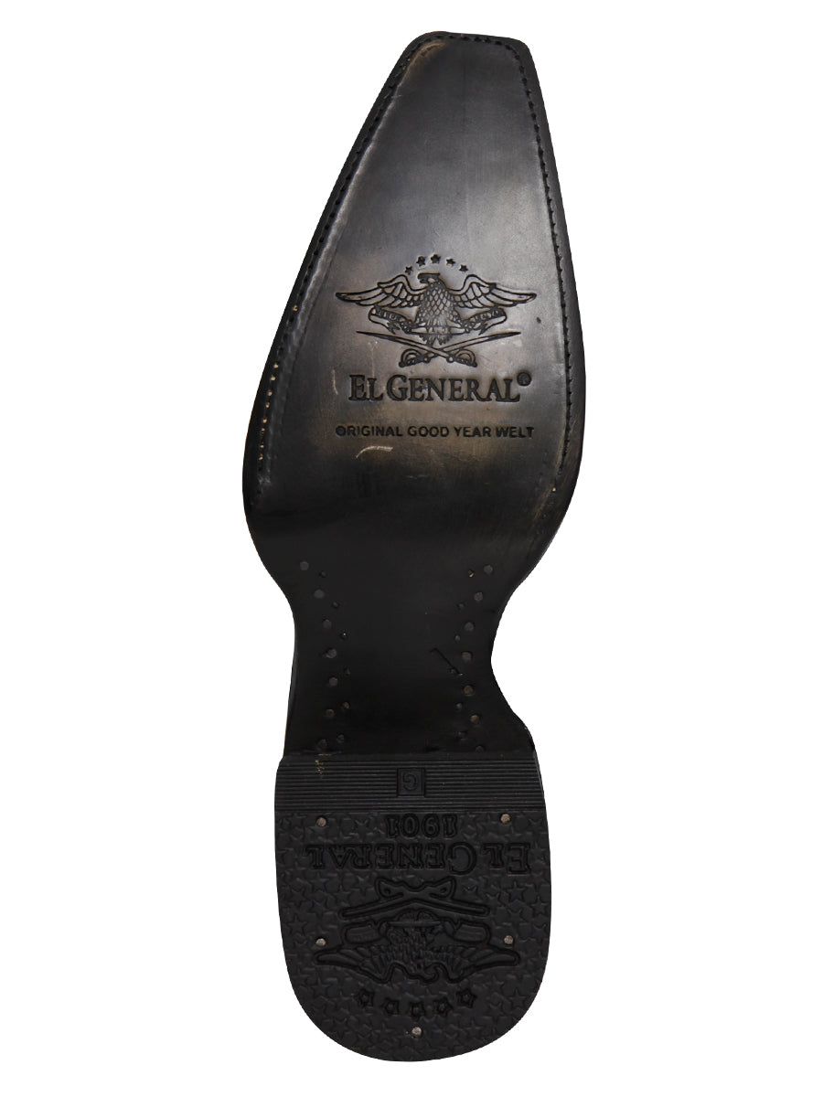 El General Men's Exotic Python Leather Cowboy Boots - Black  45087