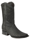 El General Men’s Leather Rodeo Boots Petatillo - Black 45400