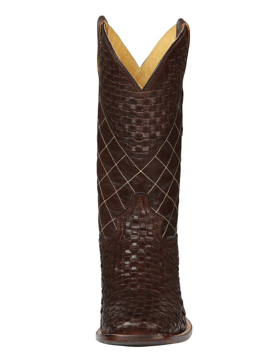 El General Men's Rodeo Boots Petatillo Leather - Brown 45440