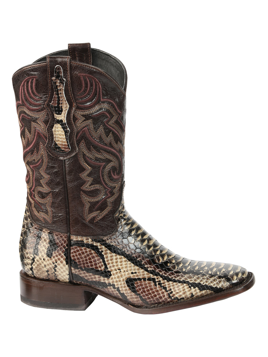 El General Men’s Python Imitation Rodeo Boots - Brown 45528