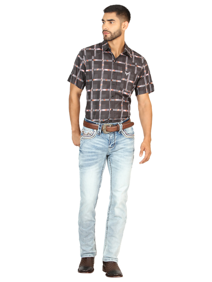 Centenario Men's Premium Denim Boot Cut Pants - Medium Blue  45533