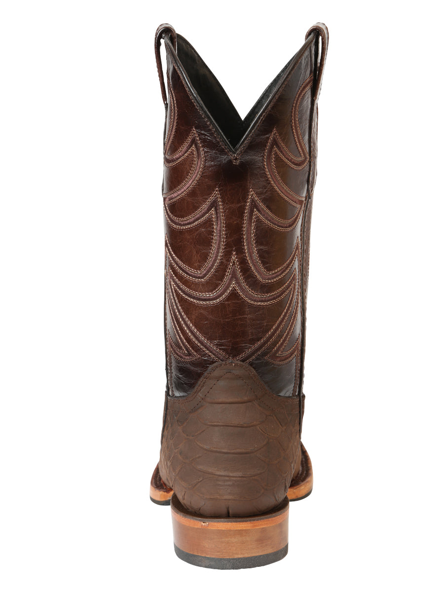 El General Men’s Rodeo Boot Imitation Python - Brown 45562