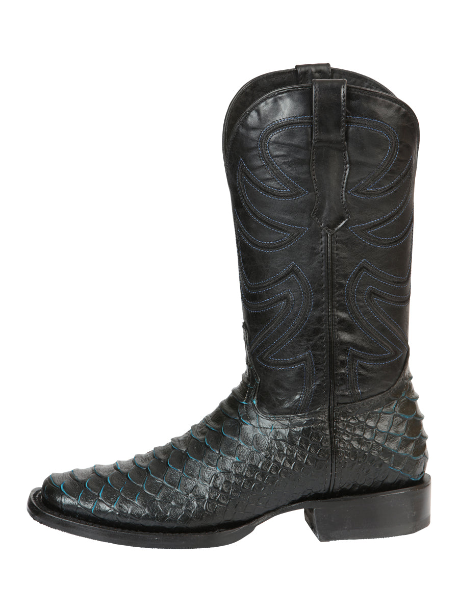 El General Men’s Rodeo Boot Imitation Python - Black/Blue 45564