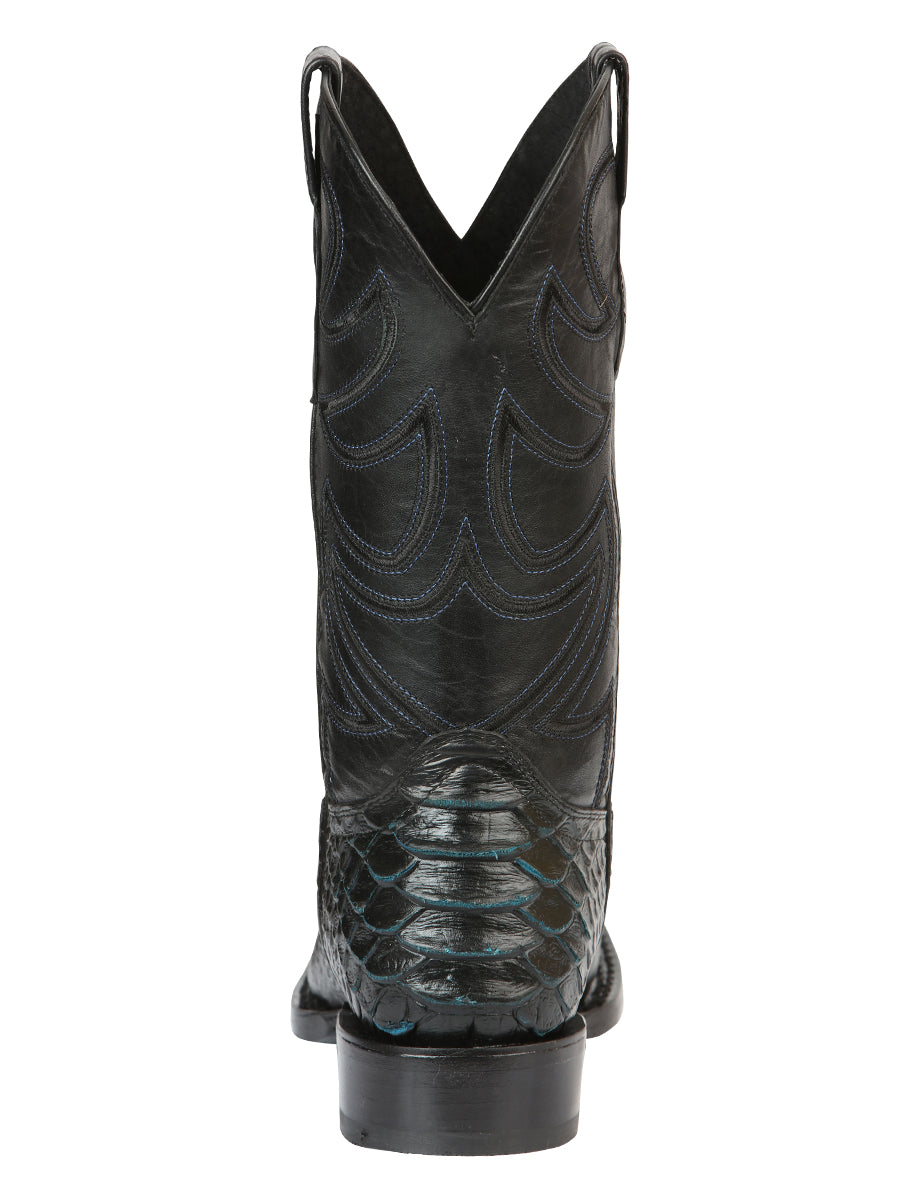 El General Men’s Rodeo Boot Imitation Python - Black/Blue 45564