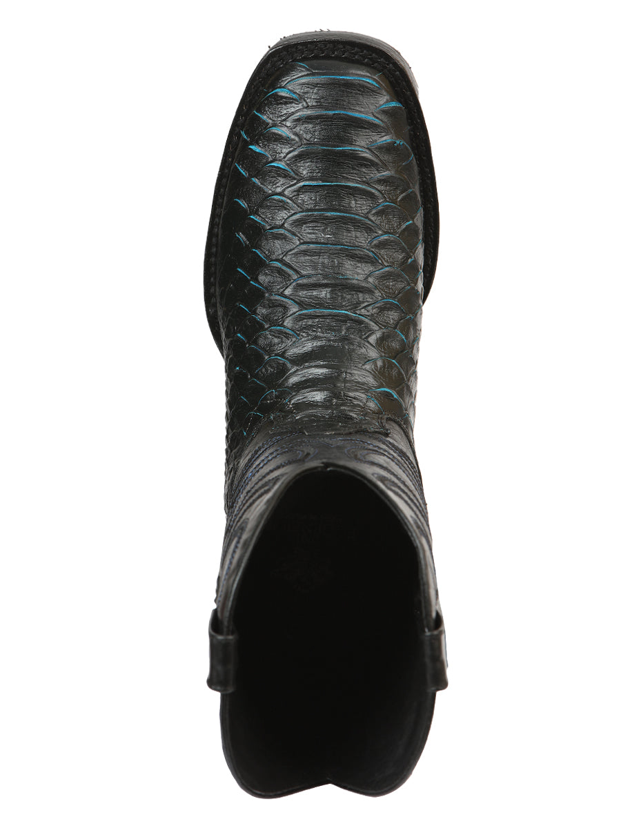 El General Men’s Rodeo Boot Imitation Python - Black/Blue 45564