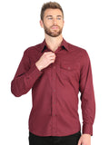 El General Men’s Long Sleeve Western Shirt - Burgundy Stretch
  45615