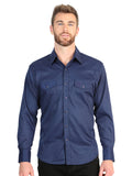 El General Men’s Long Sleeve Western Shirt - Navy Blue Stretch  45616