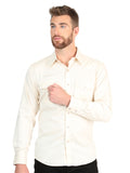 El General Men’s Long Sleeve Western Shirt - Beige Stretch 45617