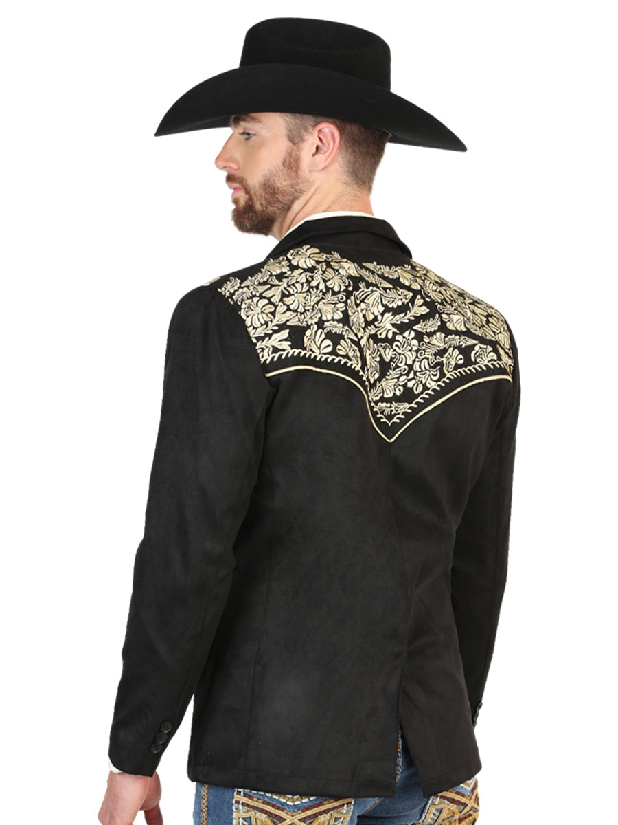 El General Men’s Suede Western Embroidered Blazer - Black
  45647