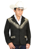El General Kids’ Suede Western Embroidered Blazer - Black 45659