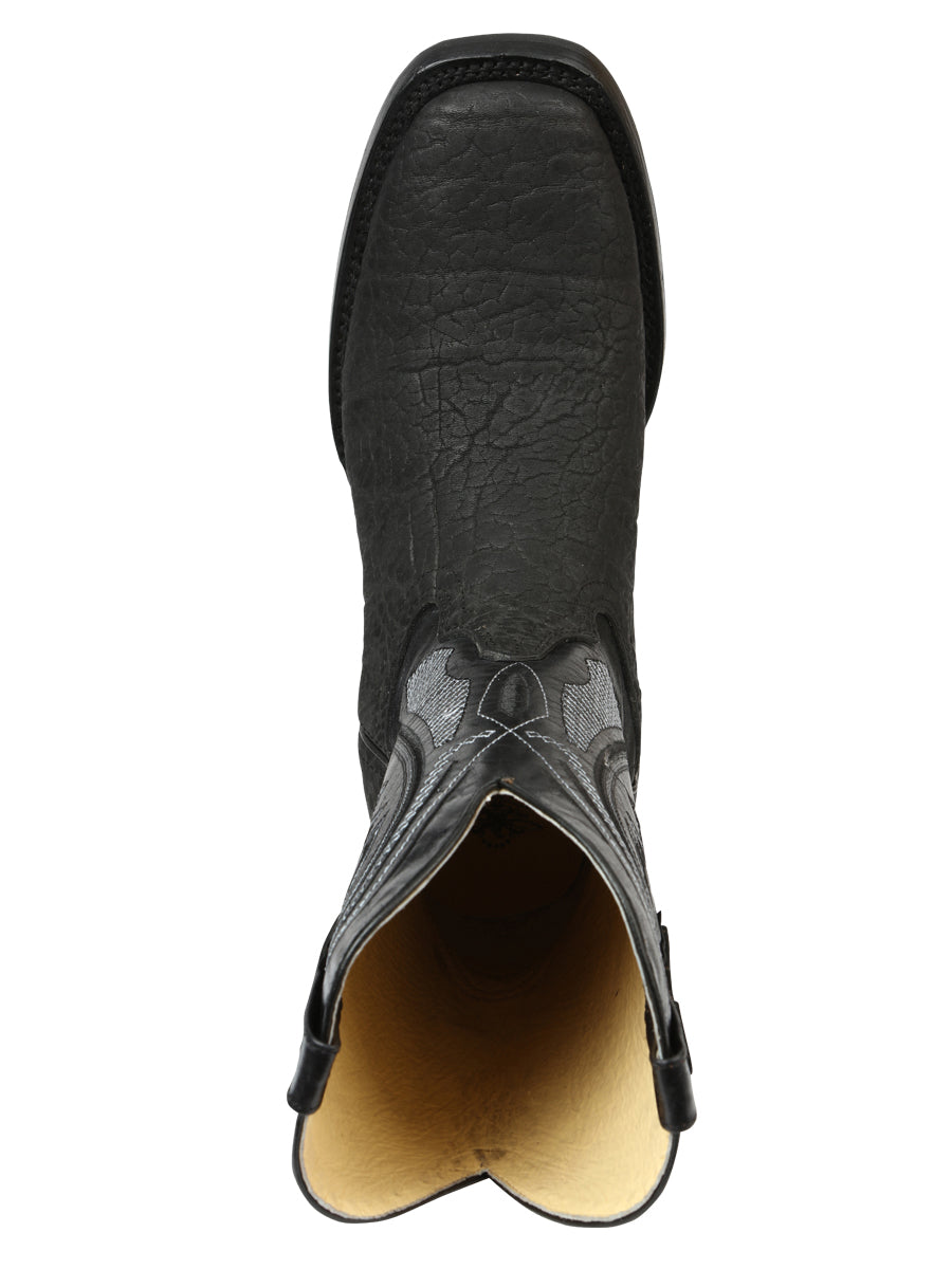 Men’s El General Western Boots - Imitation Bull Neck Black 45666