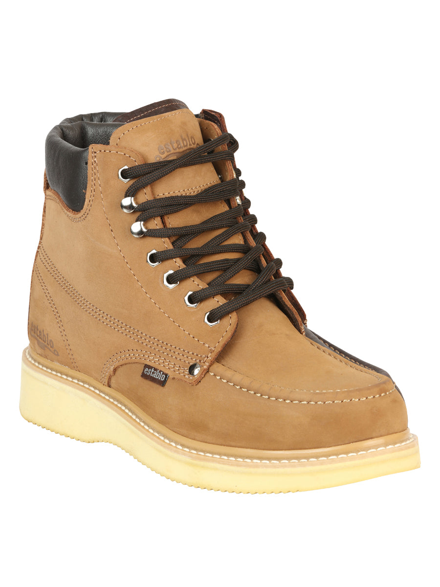 Establo Men’s Work Boot - Nobuck Canela Lace-Up 91204