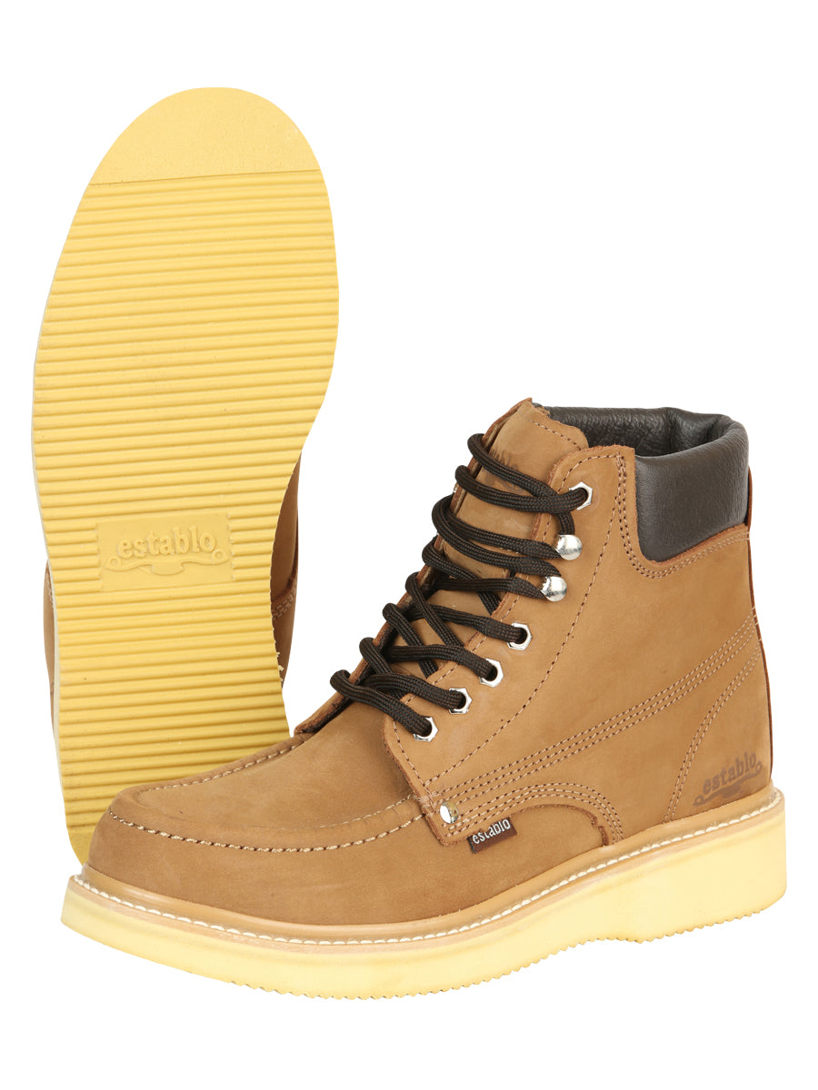 Establo Men’s Work Boot - Nobuck Canela Lace-Up 91204