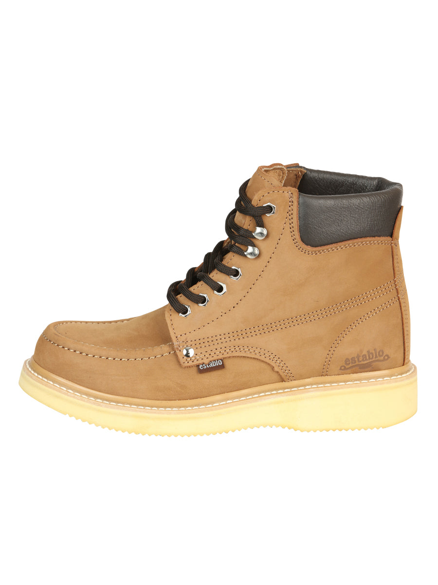 Establo Men’s Work Boot - Nobuck Canela Lace-Up 91204