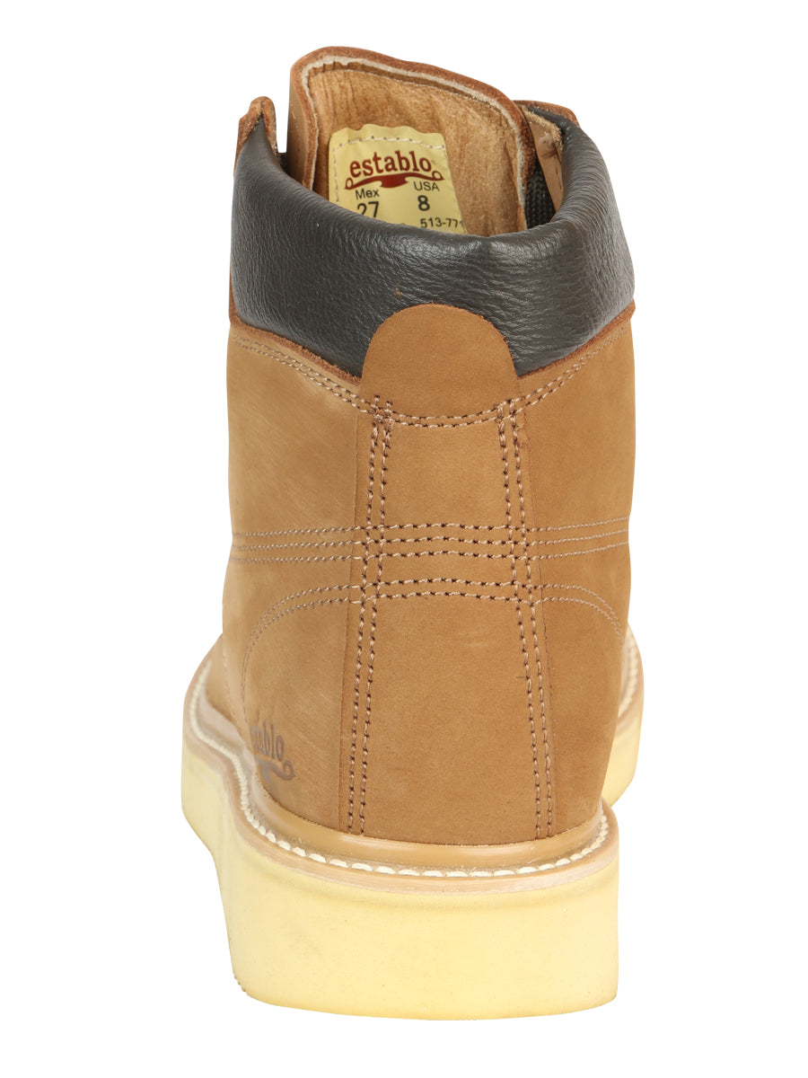 Establo Men’s Work Boot - Nobuck Canela Lace-Up 91204