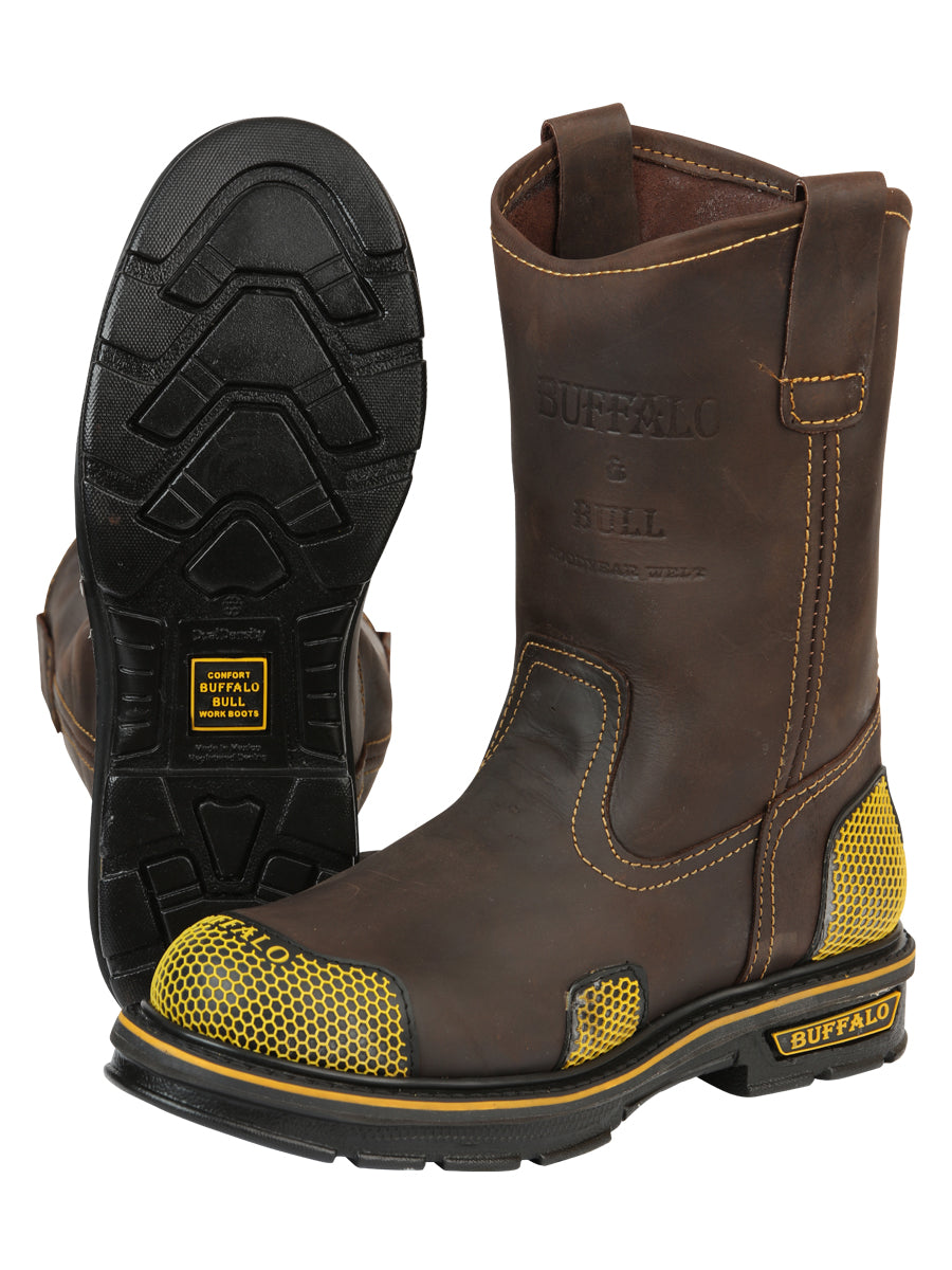 Buffalo & Bull Men’s Work Boots - Brown/Yellow 123031